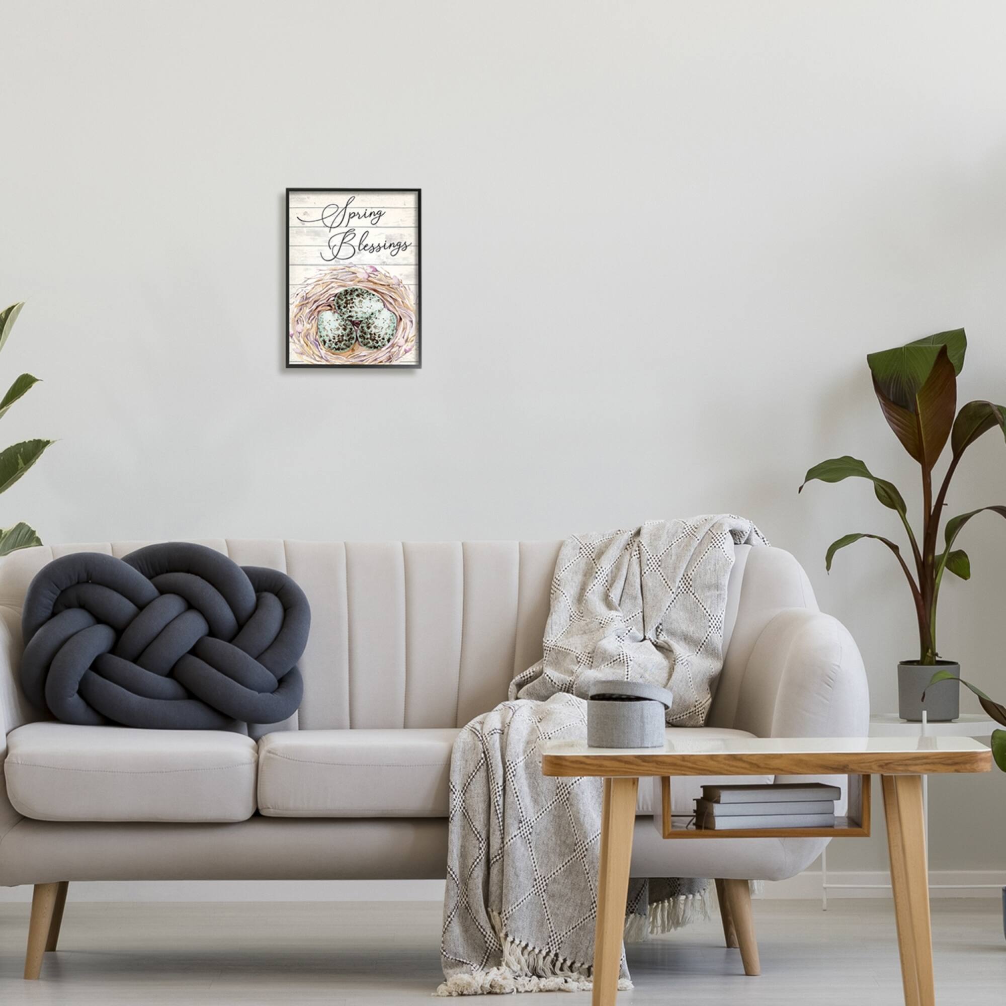 Stupell Industries Spring Blessings Bird Nest Nature Framed Giclee Art
